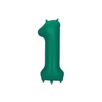 PartyDeco Balon foliowy cyfra 1 86cm butelkowa ziele�