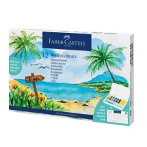 Faber-Castell Farby akwarelowe cs w kostkach 12 kol. + p�dzelek plastikowe opakowanie