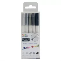 Marvy Flamastry Artist Brush Grey 5 kolor�w
