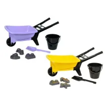 Taczka 56 cm z akcesoriami do piasku, 2 kolory ta/Liliowa PLASTO