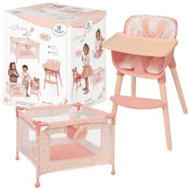 Krzese�ko do karmienia i ��eczko dla lalek 2w1 DeCuevas Toys