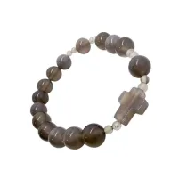 Bransoletka Agat Szary kulka du�a 10mm