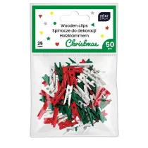 Interdruk Spinacze kolor do dekoracji mini 50 szt Christmas