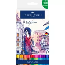 Faber-Castell Pisak akwarelowy goldfaber aqua dwustronny zestaw 18 kol.