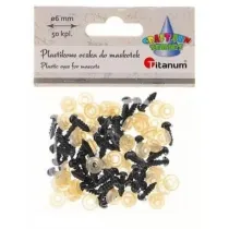 Titanum Oczy do maskotek plastikowe 6mm z mocowaniem 50 szt