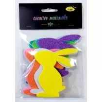 Zajaczki z pianki brokatowej 10cm 8szt mix