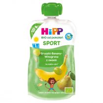 Hipp Sport Mus owocowy po 1. roku gruszki-banany-winogrona z owsem 120 g Bio