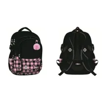St. Majewski Plecak 4 komorowy 17 cali. Pink Checkered