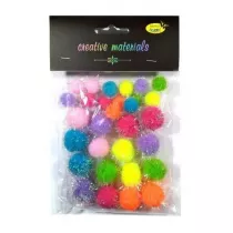 Galeria Hobby Pompony glitter wiosenne 15-25mm