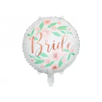 PartyDeco Balon foliowy Bride kwiaty bia�y 45cm