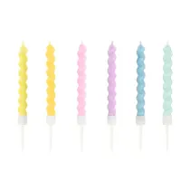 PartyDeco �wieczki urodzinowe zakr�cone, 8.5 cm, mix
