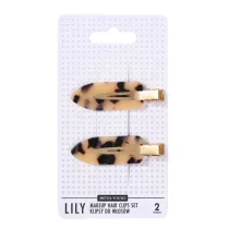 Sister Young Lily Makeup Hair Clips Set klipsy do wosw Light Leopard Print 2 szt.