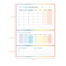 Plan your life Planer magnetyczny miesiczny tczowy + marker