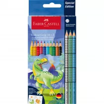 Faber-Castell Kredki Grip dinozaury + kredki metaliczne + naklejki 10 kolorw + 3 kolory