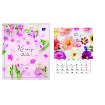 Interdruk Kalendarz 2026 �cienny planszowy 33,5x40cm Kwiaty