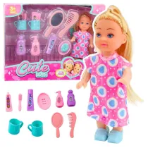 Mini laleczka z akcesoriami do pielgnacji Leantoys