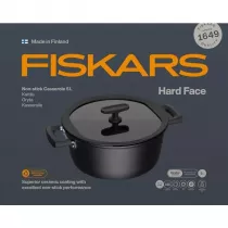 Fiskars Garnek z powok nieprzywierajc i z pokrywk hard face 5 l