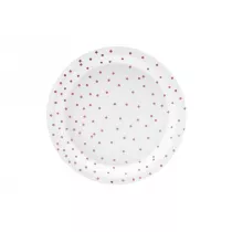 PartyDeco Talerzyki kropki bia�e 18cm 6 szt.