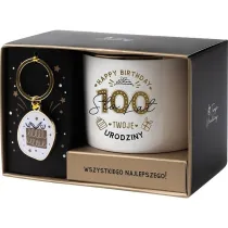 Be-Happy Gifts Zestaw prezentowy na urodziny 100 Lat bia�o-z�oty