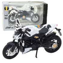 Motocykl metalowy ze �wiat�em id�wi�kiem 1:12 LeanToys