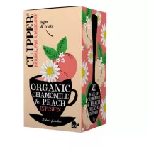 Clipper Herbatka rumiankowa o smaku brzoskwiniowym 20 x 1.5 g Bio