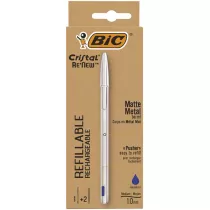 Bic Dugopis Cristal Re'new Metal + 2 wkady niebieski