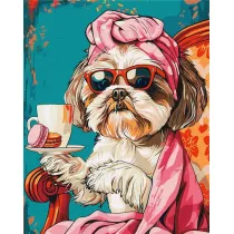 Ideyka Malowanie po numerach - Figlarny shih tzu 40x50cm