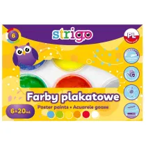 Farby plakatowe 6kol 20ml STRIGO SSC295 6x20ml