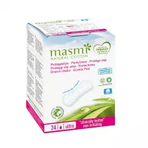 Masmi Pantyliners ultra cienkie wkadki higieniczne o anatomicznym ksztacie z baweny organicznej 24 szt.