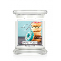 Kringle Candle Średnia świeca zapachowa z dwoma knotami Donut Worry 411 g