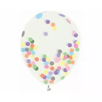 Godan Balony Helium Formula, transparentne, kolorowe konfetti 12 cali
