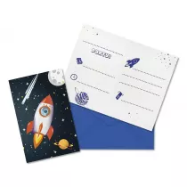 Procos Zaproszenia z kopertami Rocket Space 6 szt.