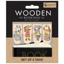 Cozywood Zakadki drewniane do ksiki Psy