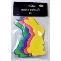 Zajczki z pianki brokatowej 13cm 8szt mix