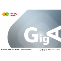 Happy Color Blok techniczny GigA, bia�y, A2, 250g, 15 arkuszy 15 kartek