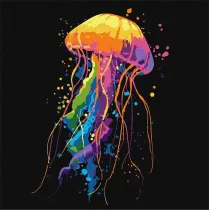 Ideyka Malowanie po numerach - Barwna meduza 30x30cm