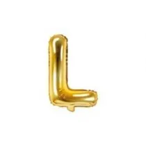 PartyDeco Balon foliowy Litera L 35cm zoty