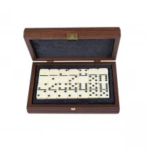 Luxury Domino Set, drewniane domino, ciemny orzech Manopoulos
