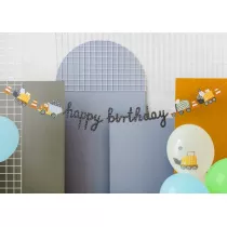 PartyDeco Baner Happy birthday Pojazdy budowlane 2 m