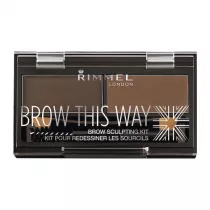 Rimmel Brow This Way Brow Sculpting Kit zestaw do konturowania brwi 003 Dark Brown 1.3 g