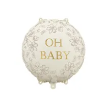 PartyDeco Balon foliowy pastylka Oh Baby 35x35cm