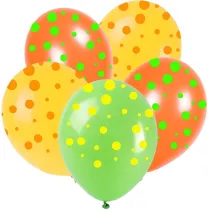 Balony neonowe kropki 28cm 5 szt.