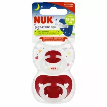 Nuk Smoczek uspokajajcy silikonowy 18-36m Signature Night 10177166 2 szt.