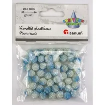 Titanum Koraliki plastikowe niebieskie ombre 10mm 50 szt.
