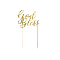 PartyDeco Topper na tort God Bless zoty 27,5cm