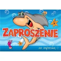 Kukartka Zaproszenie ZZ-035 Imprezka rekin 5 szt.