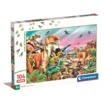 Puzzle 104 el. SuperColor. Land of Dinosaurus Clementoni
