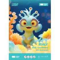 Paczka Blok rysunkowy bia�y Aqua Cuties A4 80g.20ark. Happy Color 20 sztuk