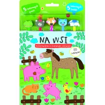 Na wsi. Kolorowanka z barwnym obrysem