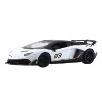 Model 1:24 Lamborghini Aventador bia�y �wiat�o + d�wi�k Pulio